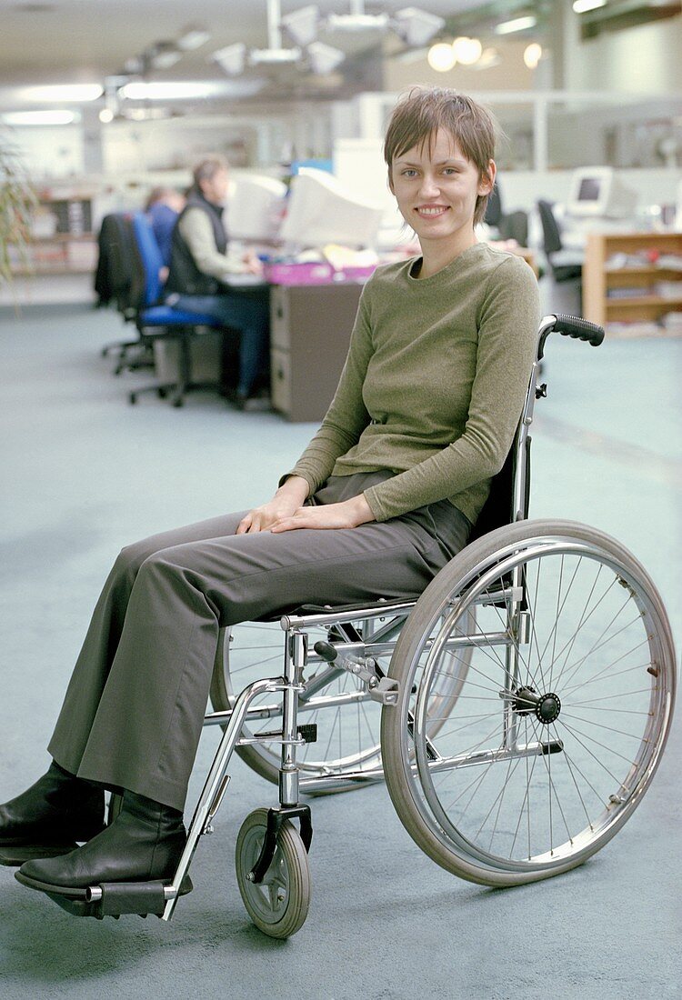 Disabled woman at work