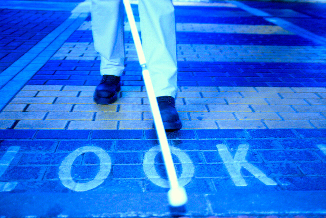 Blind man on a crossing