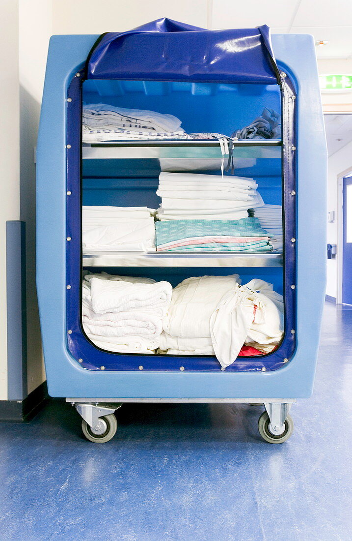 Hospital linen trolley