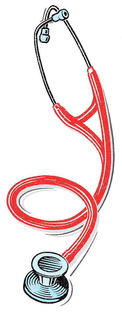 Stethoscope,lino print