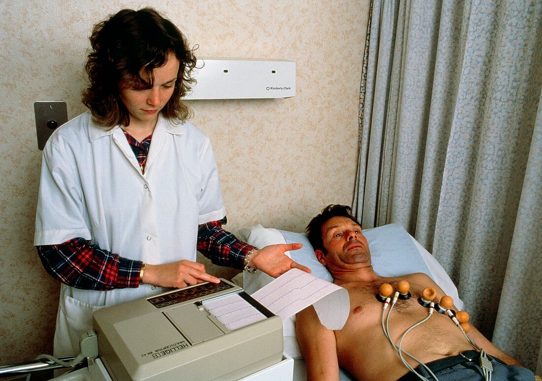 Electrocardiograph (ECG),using portable machine