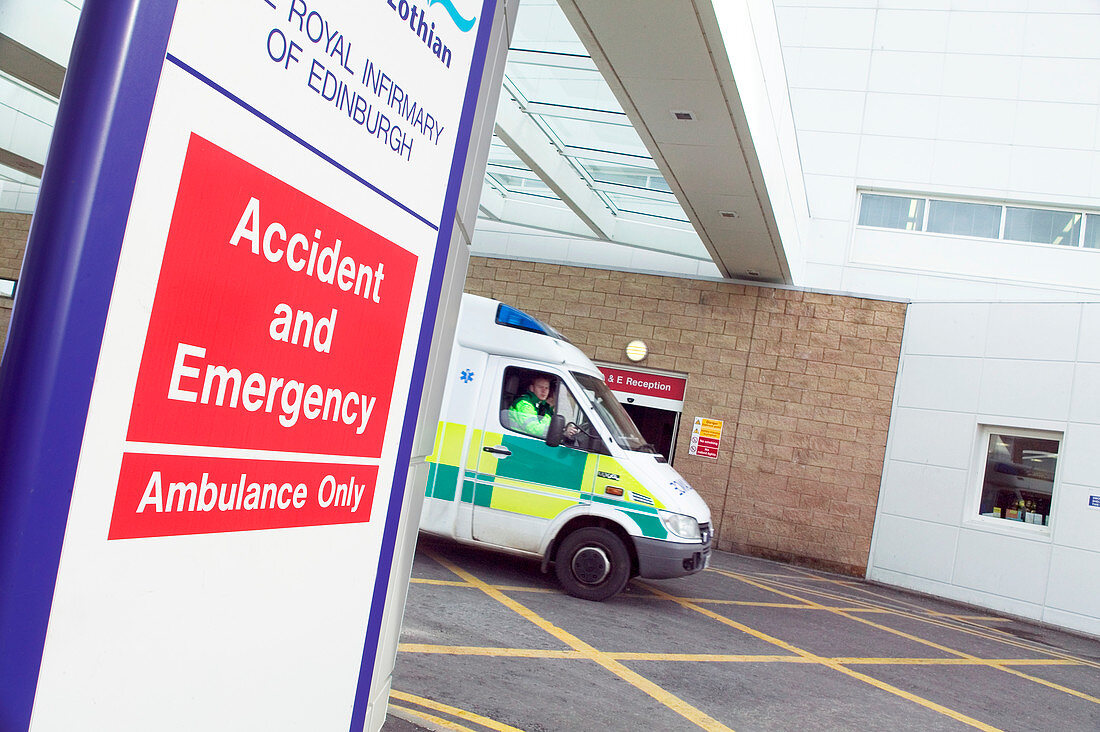 Ambulance outside hospital