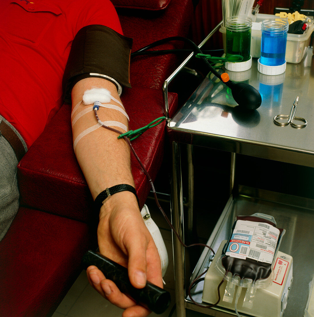 Blood donor at London Blood Centre