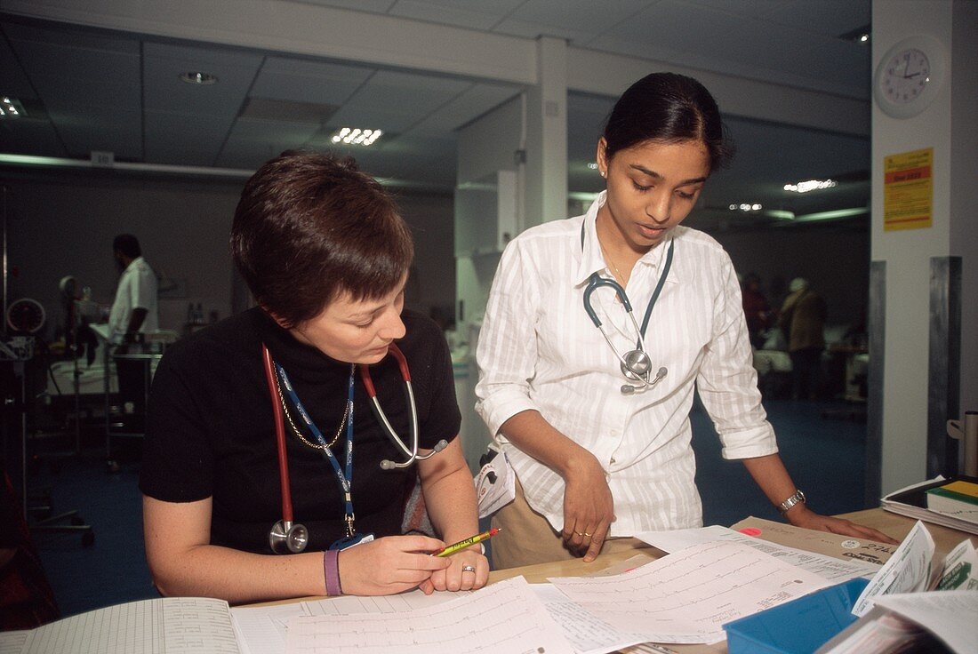 Hospital doctor and student