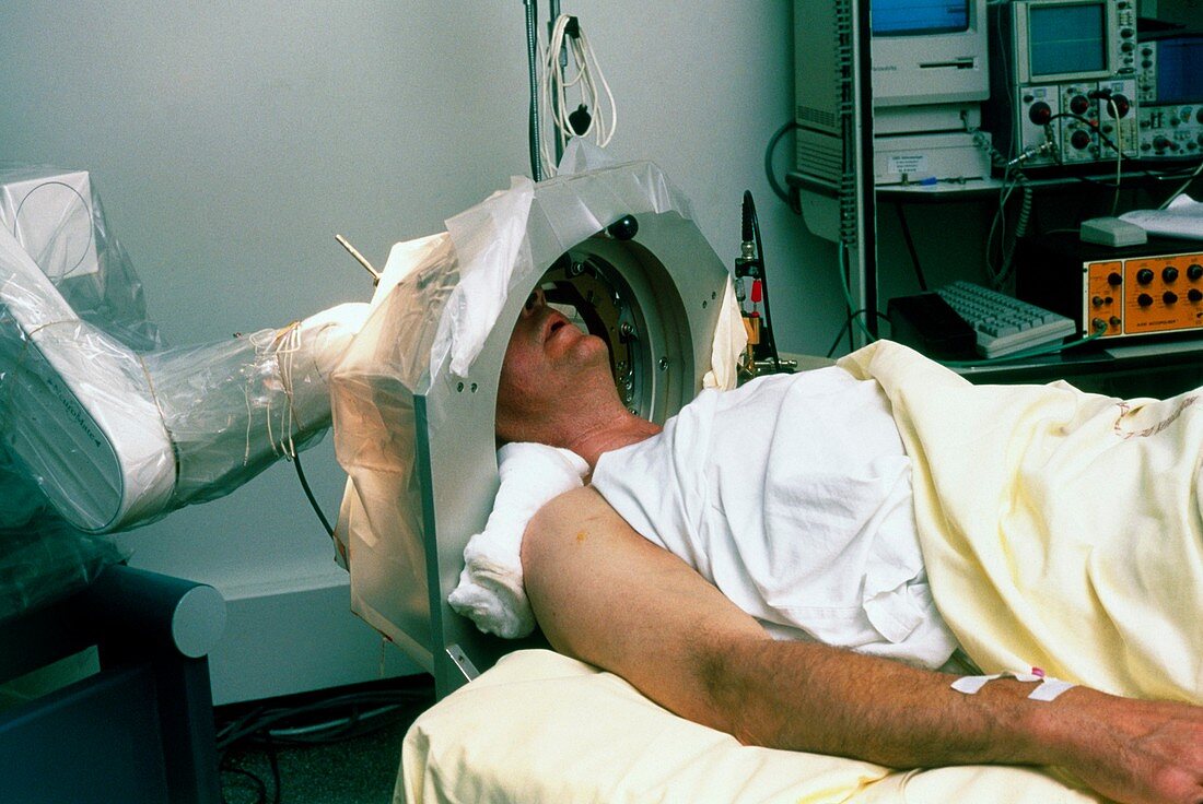 Patient undergoes robotic brain surgery