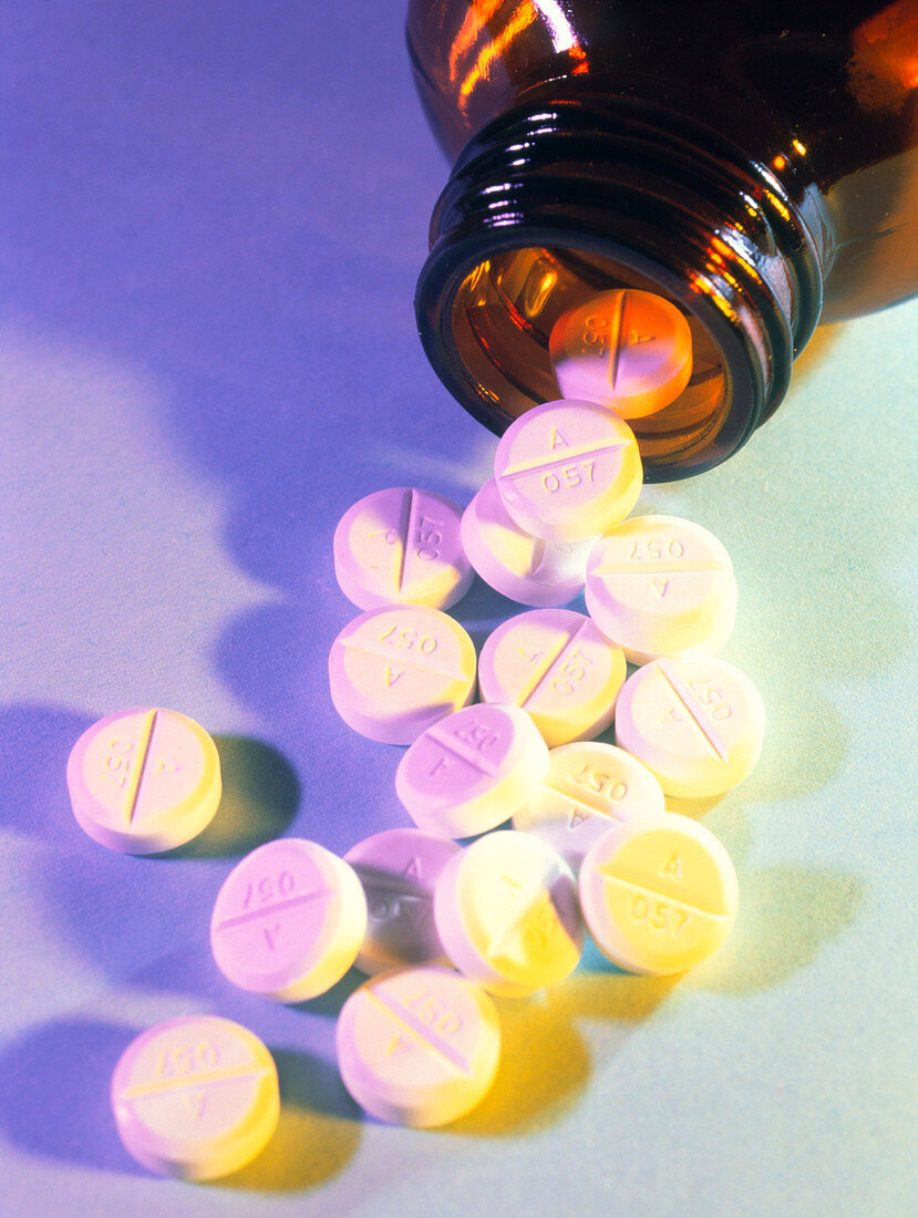 Tablets of the antibiotic drug penicillin