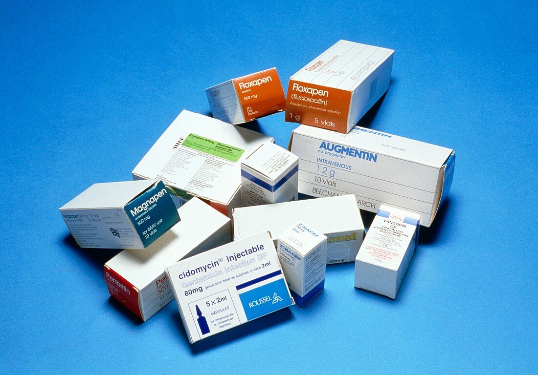 Assortment of injectable drugs