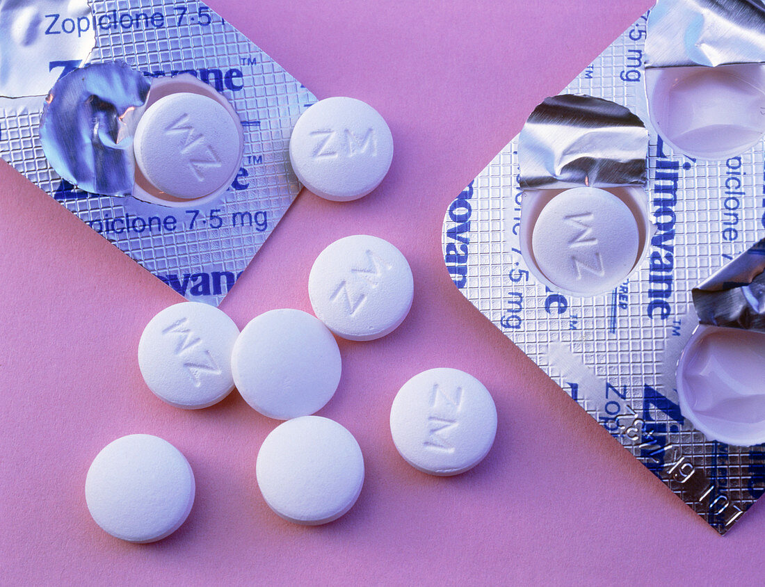 Zimovane sleeping pills containing zopiclone drug