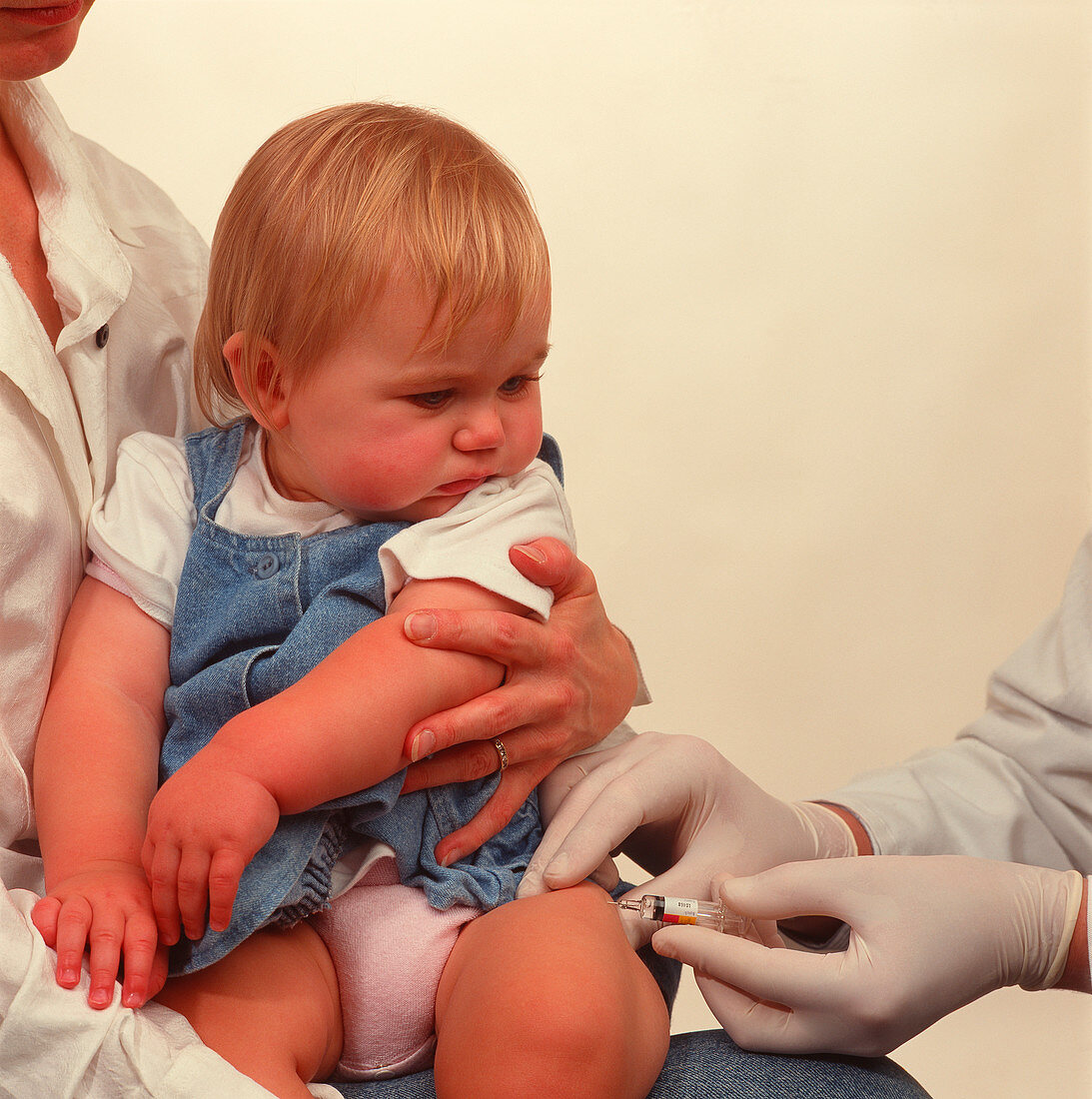 Baby receiving MMR vaccine