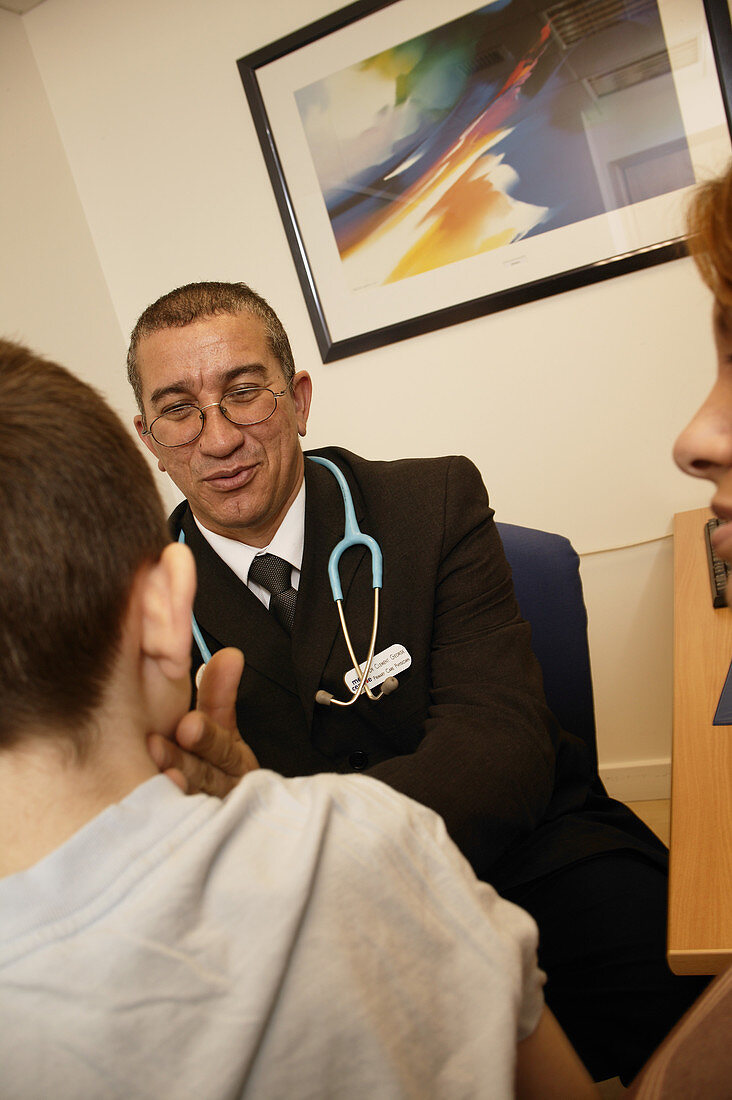 Neck gland examination