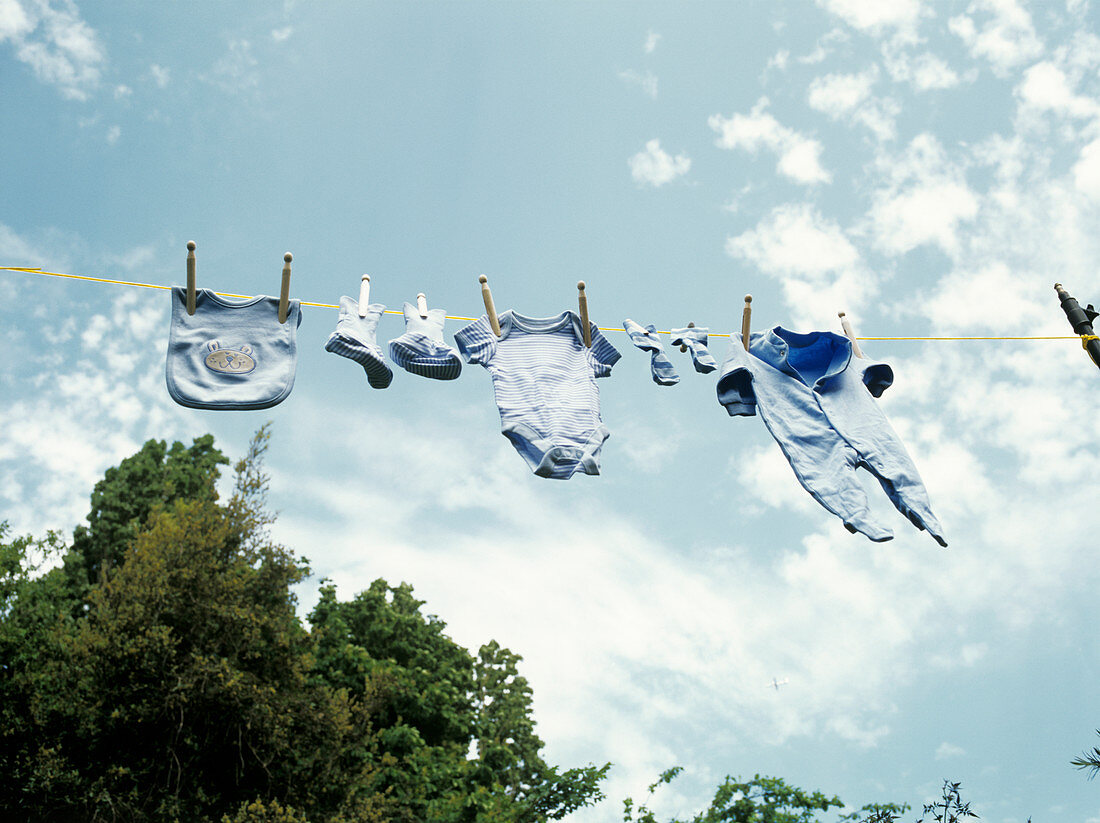 Baby clothes drying