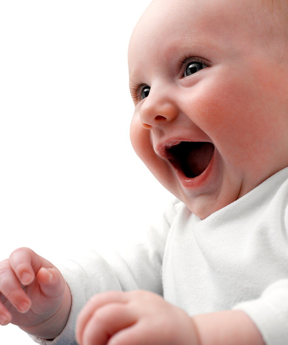 Baby boy laughing