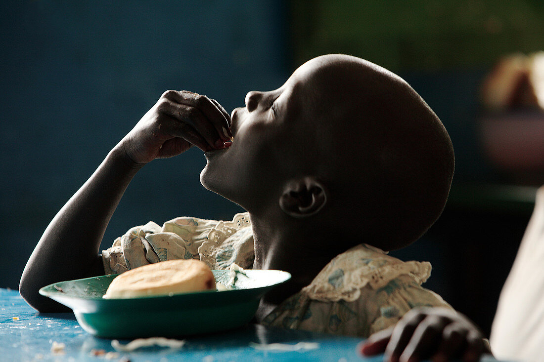 Girl in a Ugandan orphanage