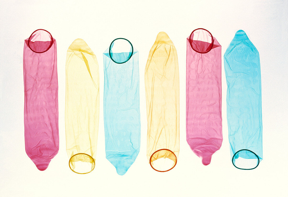 Unrolled condoms