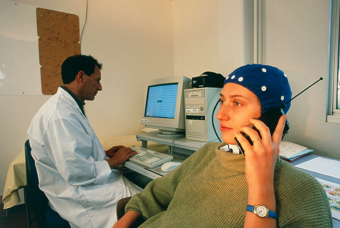 EEG brain measurement during mobile phone research