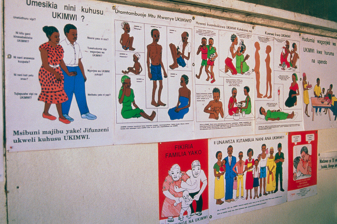 AIDS health education posters,Tanzania
