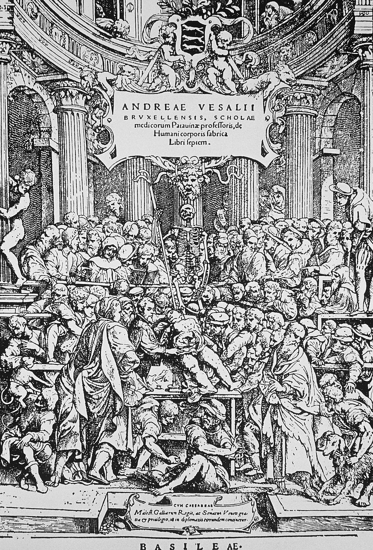 Title page to Vesalius' book on anatomy