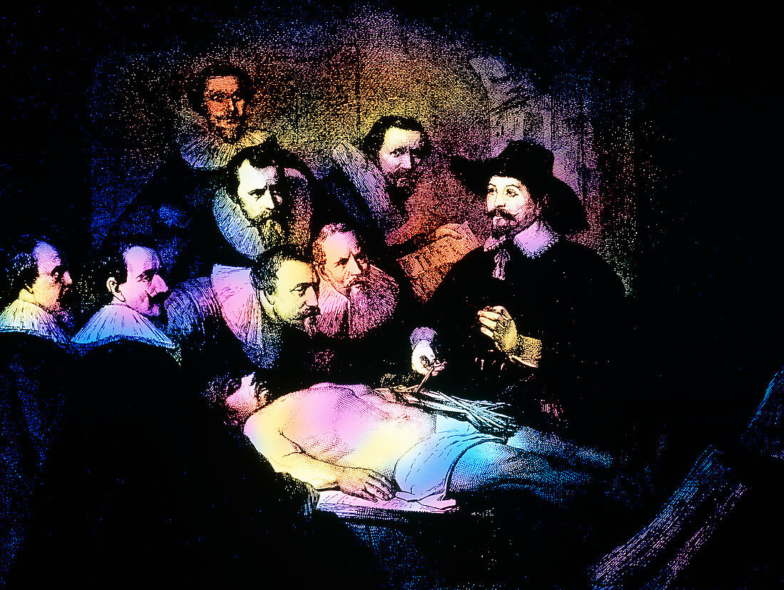 Engraving of the Anatomy Lesson after Rembrandt