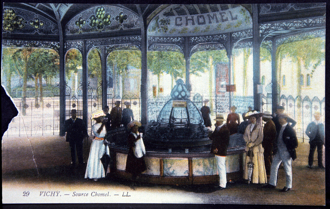 Vichy mineral water spring,1910