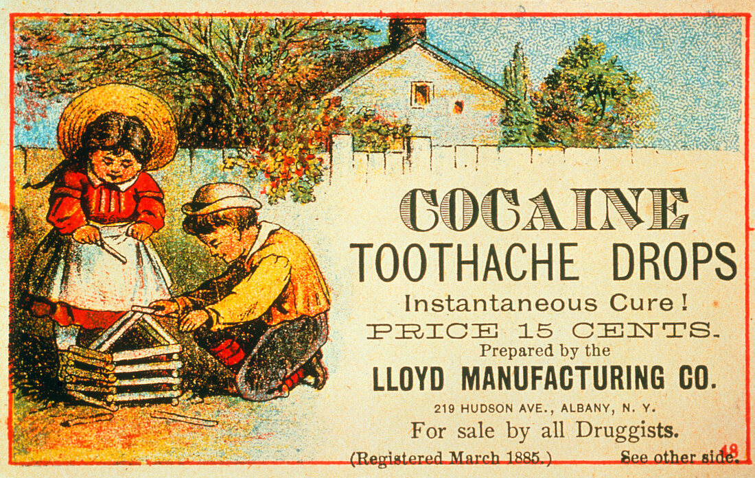 Advertisement for Cocaine toothache drops