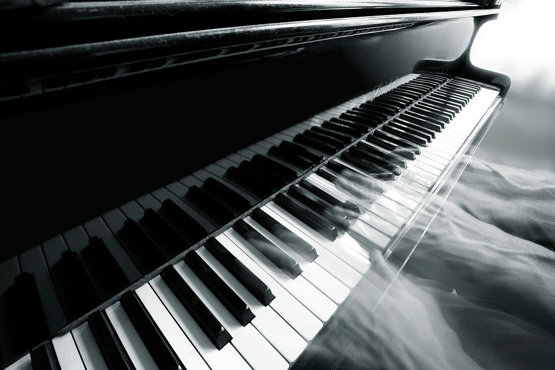 Piano playing,composite image