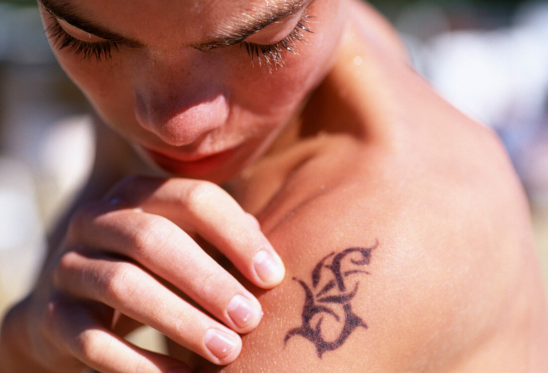 Boy with henna tattoo