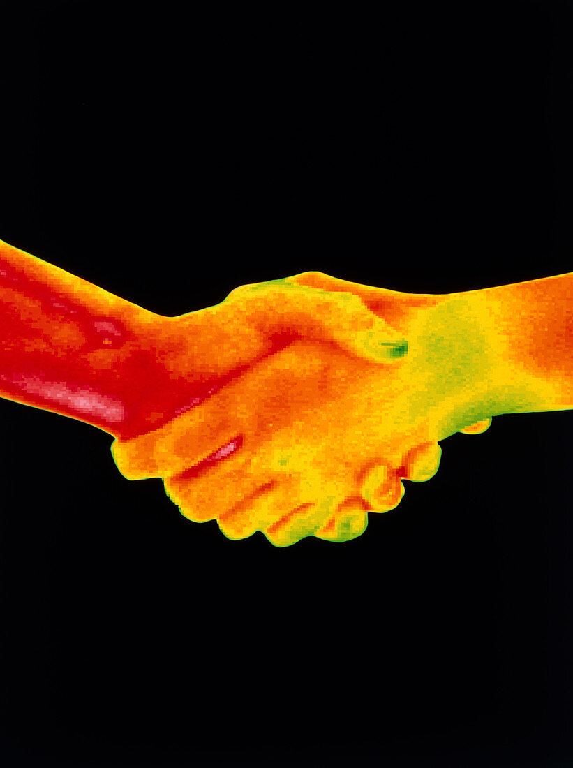 Thermogram of a handshake