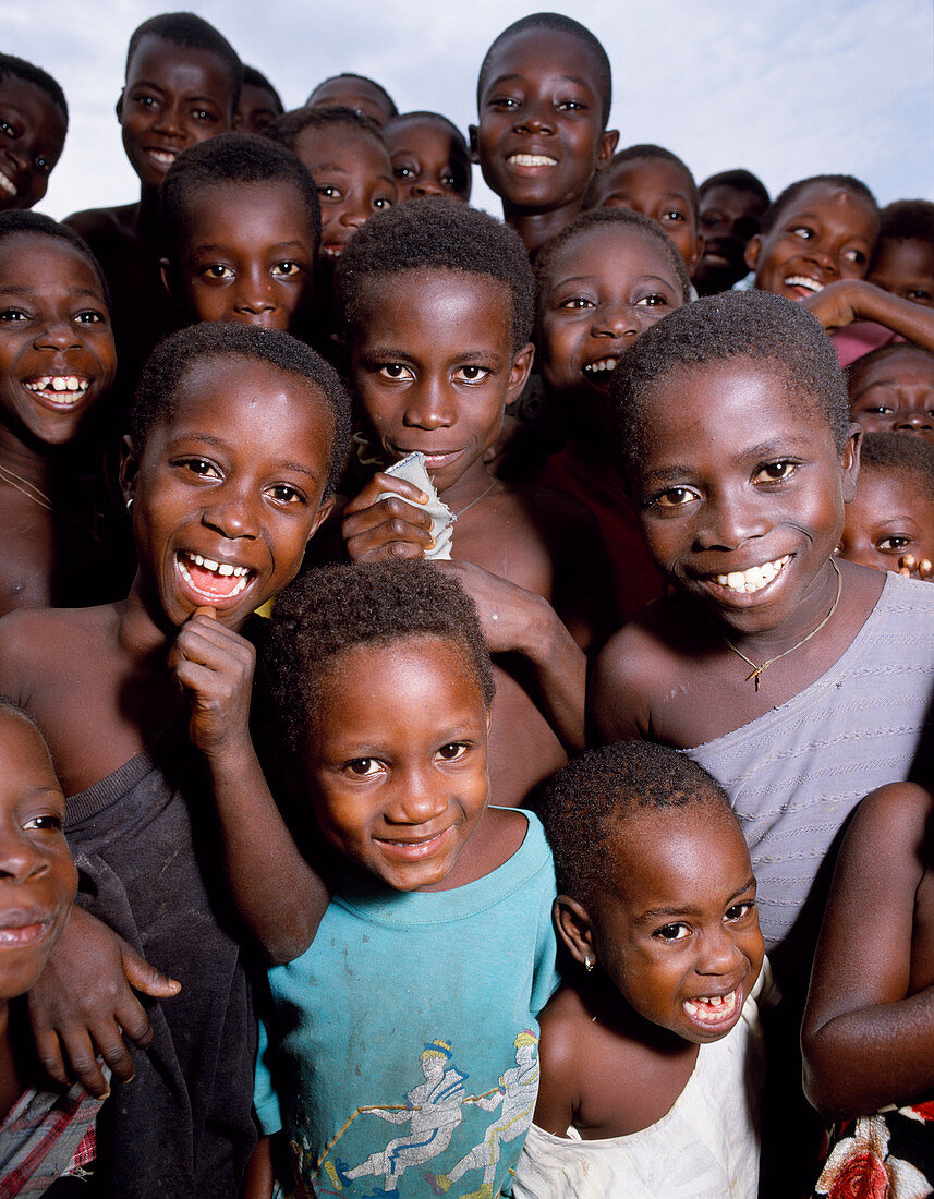 Crowd of African children