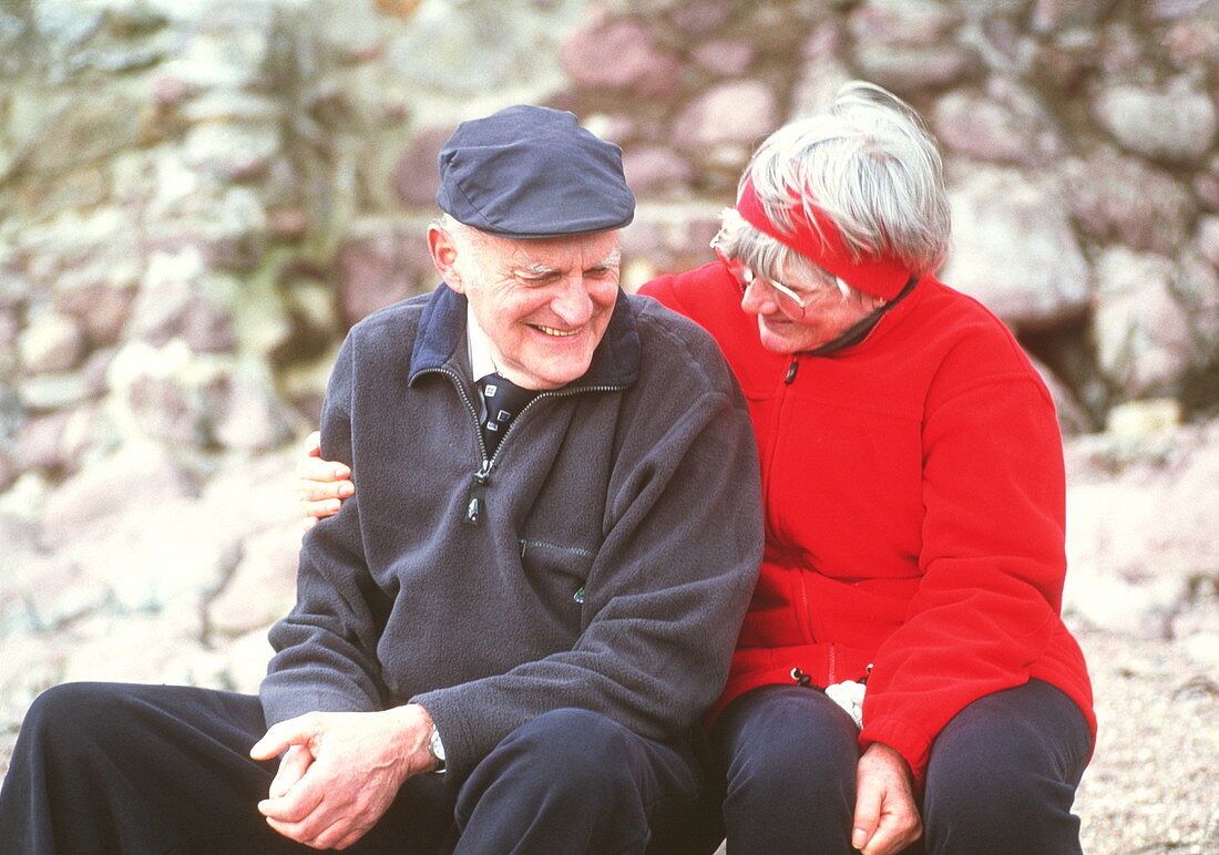 Elderly couple outdoors