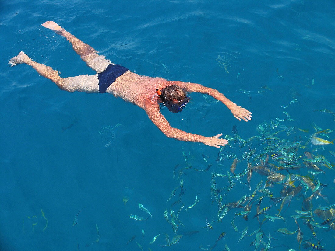 Man snorkeling