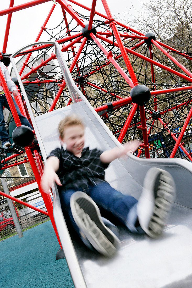 Boy on a slide