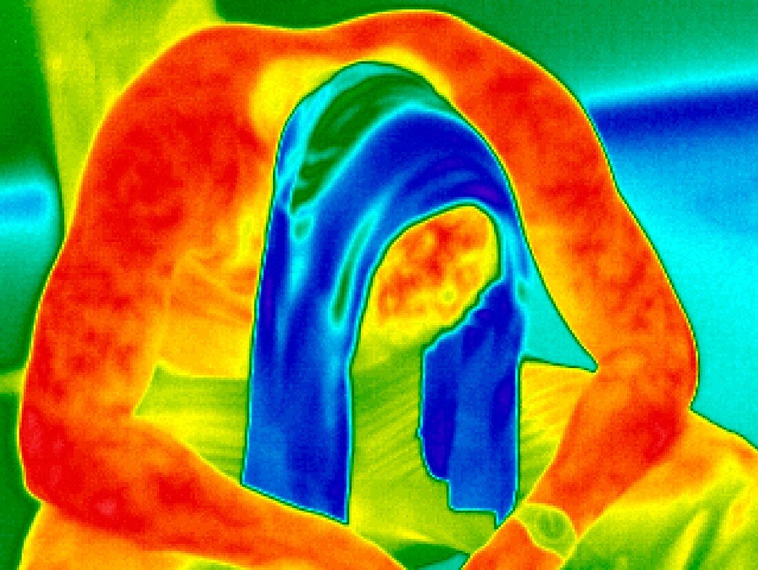 Man cooling down,thermogram