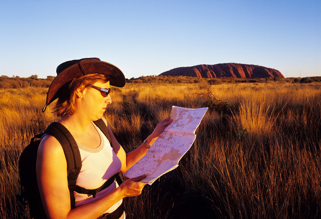 Tourist at Uluru