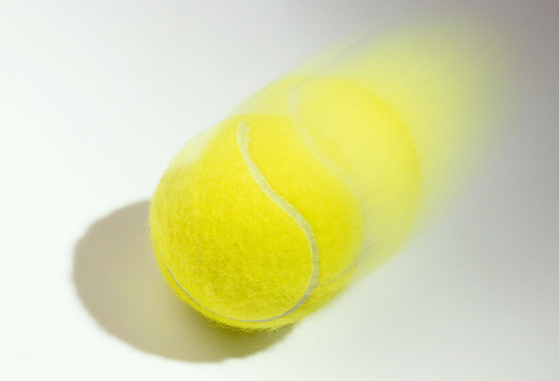 Tennis ball in motion