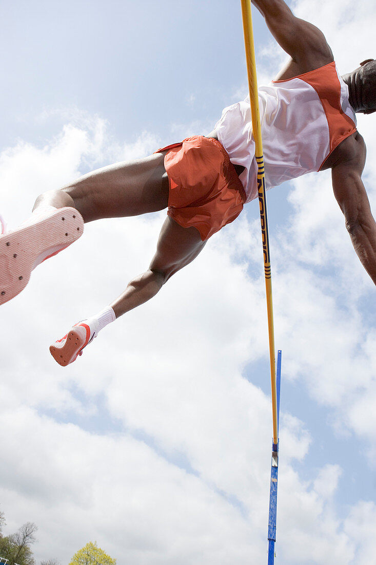 Athlete performing a high jump