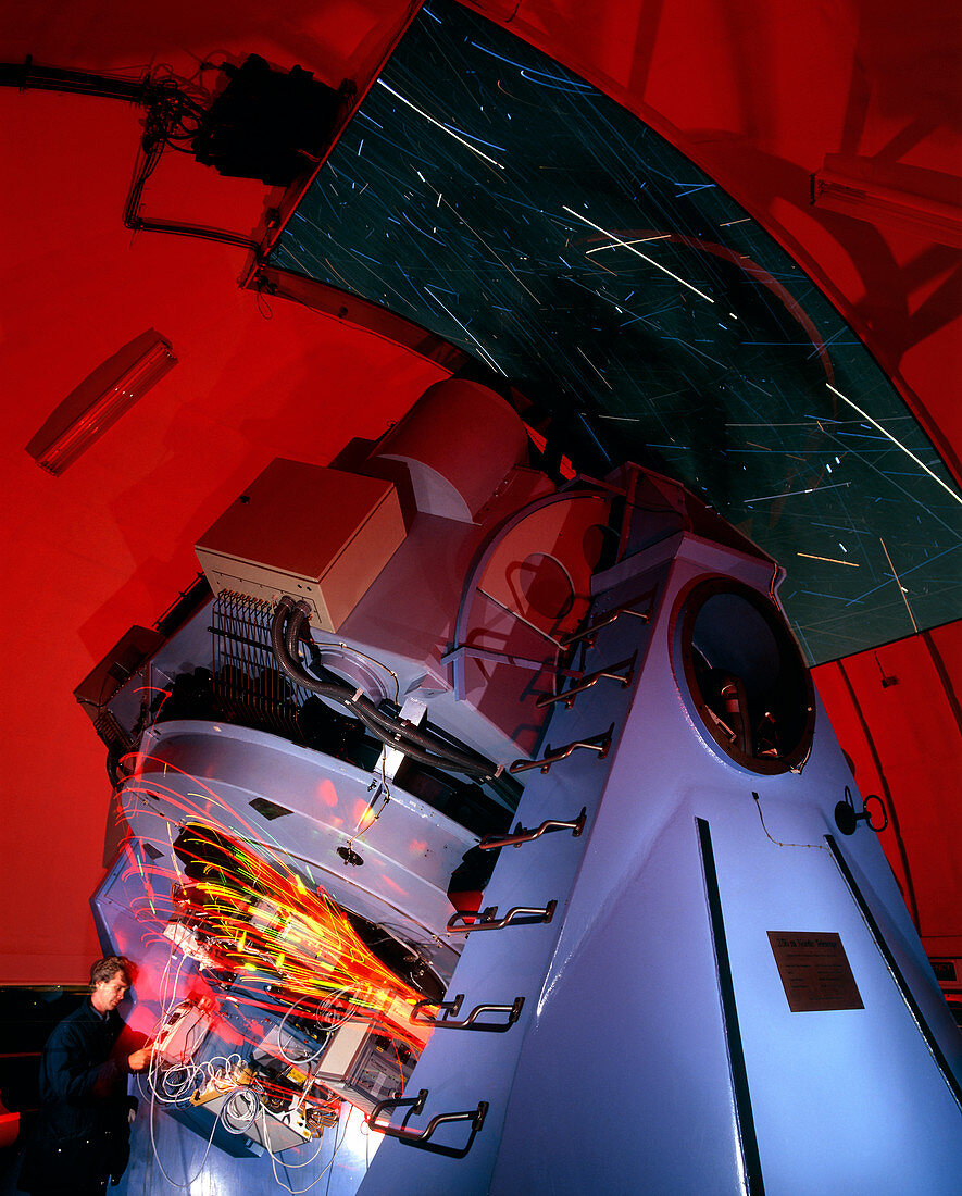 Time-exposure image of Nordic Optical Telescope