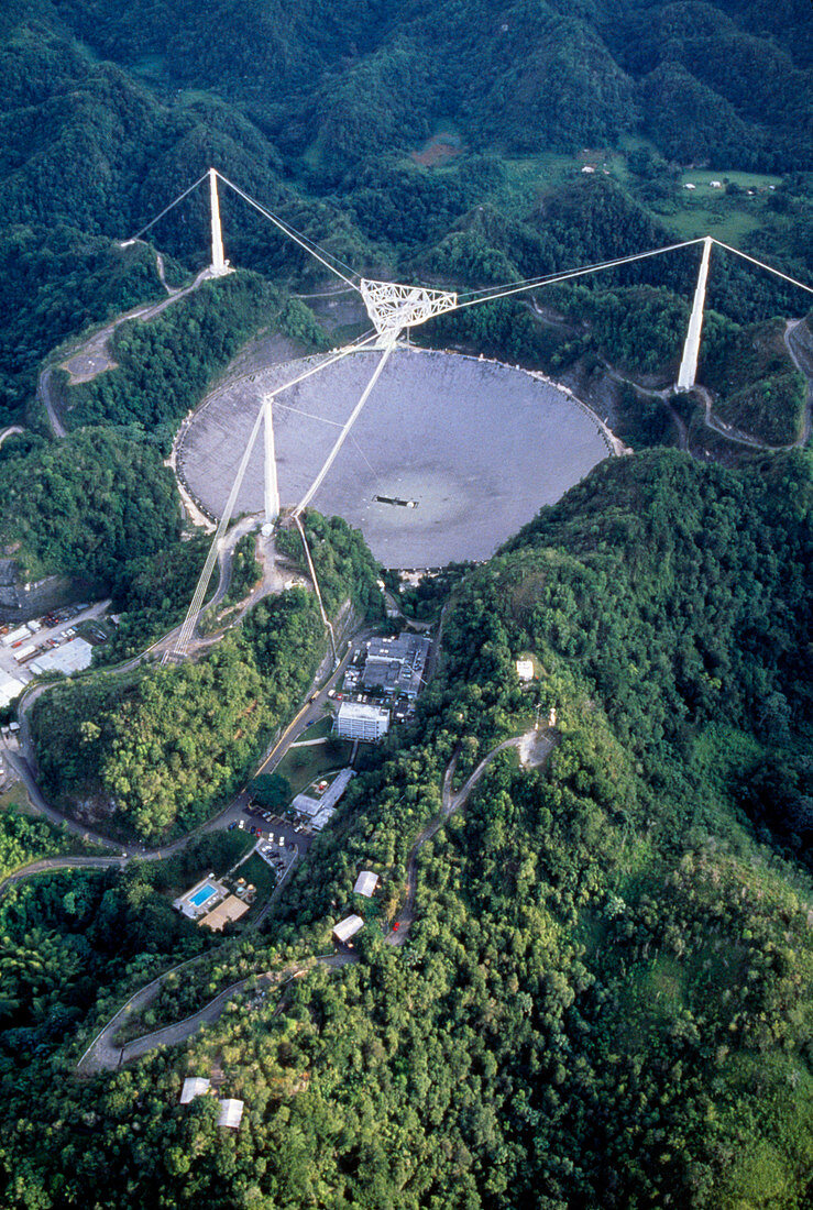 Aerial view of the Arecibo radio telescope