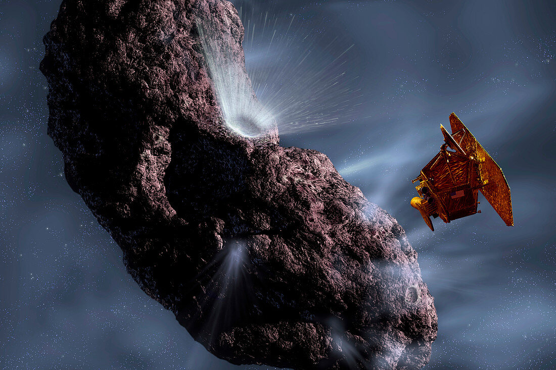 Deep Impact impactor hitting comet