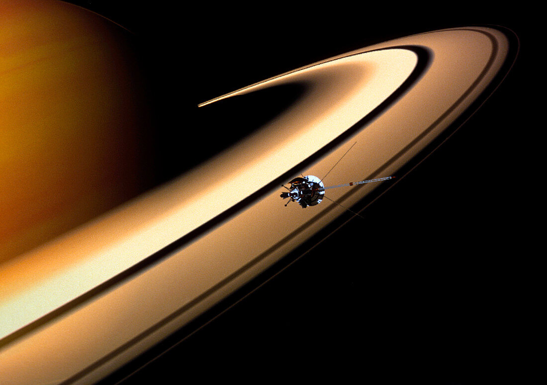 Cassini arriving at Saturn,artwork