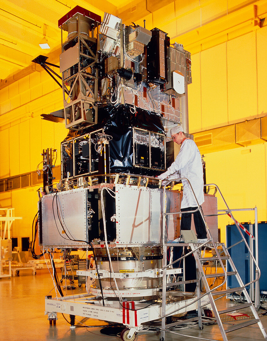 SOHO spacecraft during tests in France