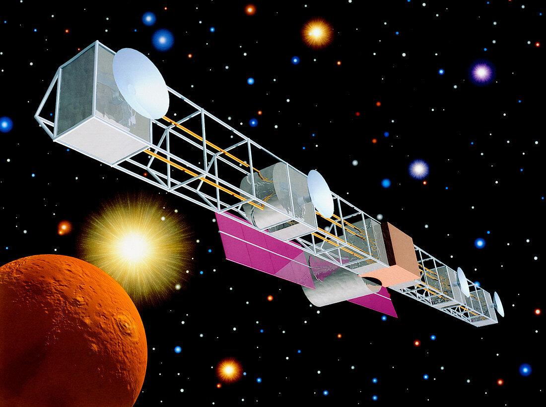 Artwork of the ExPNS infrared astronomy spacecraft