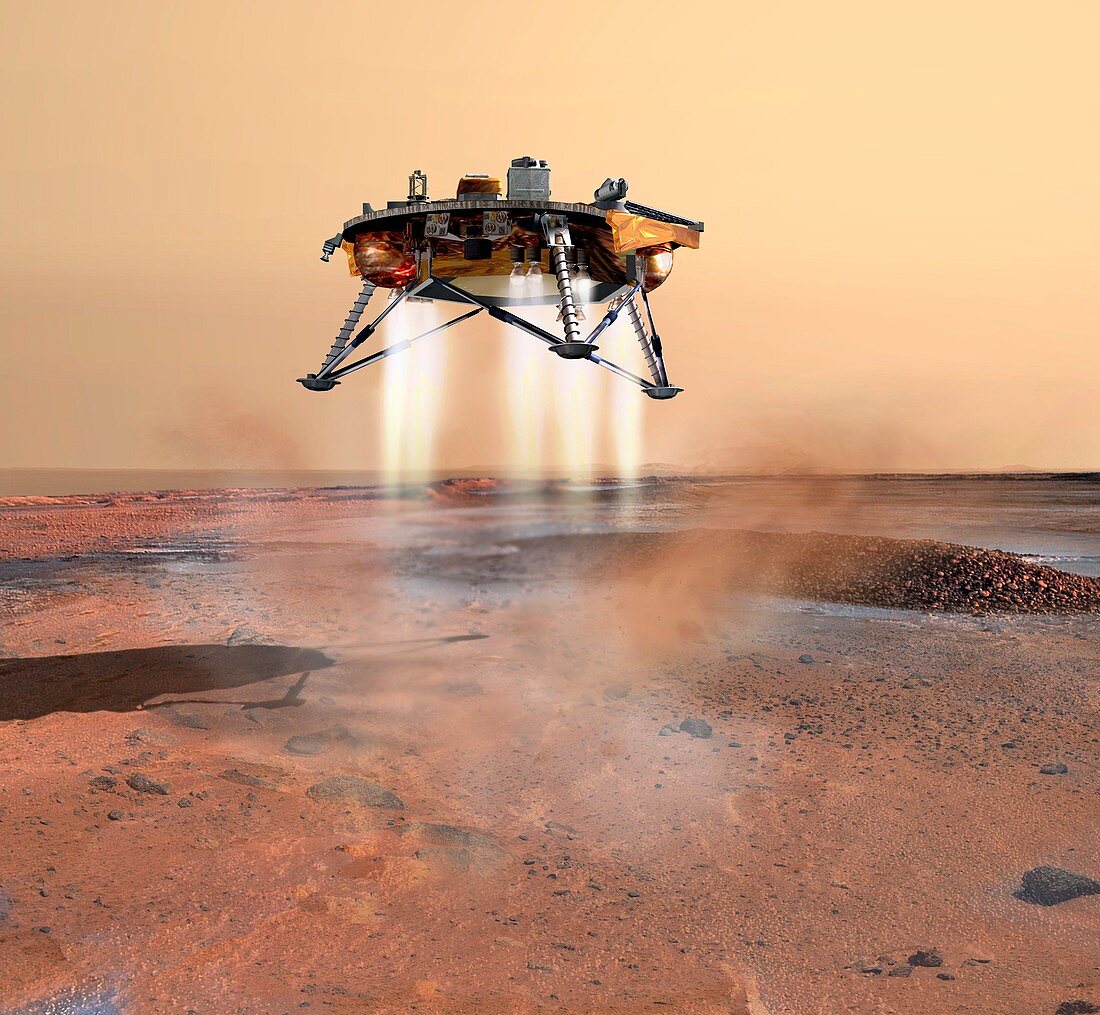 Phoenix spacecraft landing on Mars