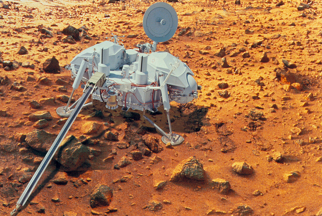 Digital composite image of Viking Lander on Mars