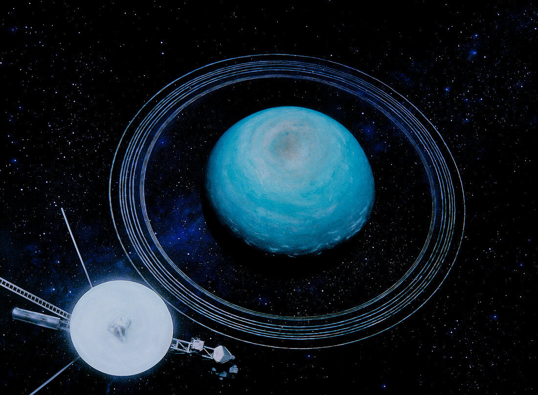 Artist's impression of Voyager 2 at Uranus