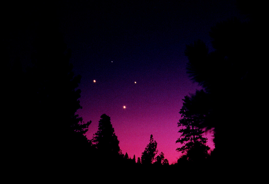 Evening sky,with Jupiter,Venus and Saturn