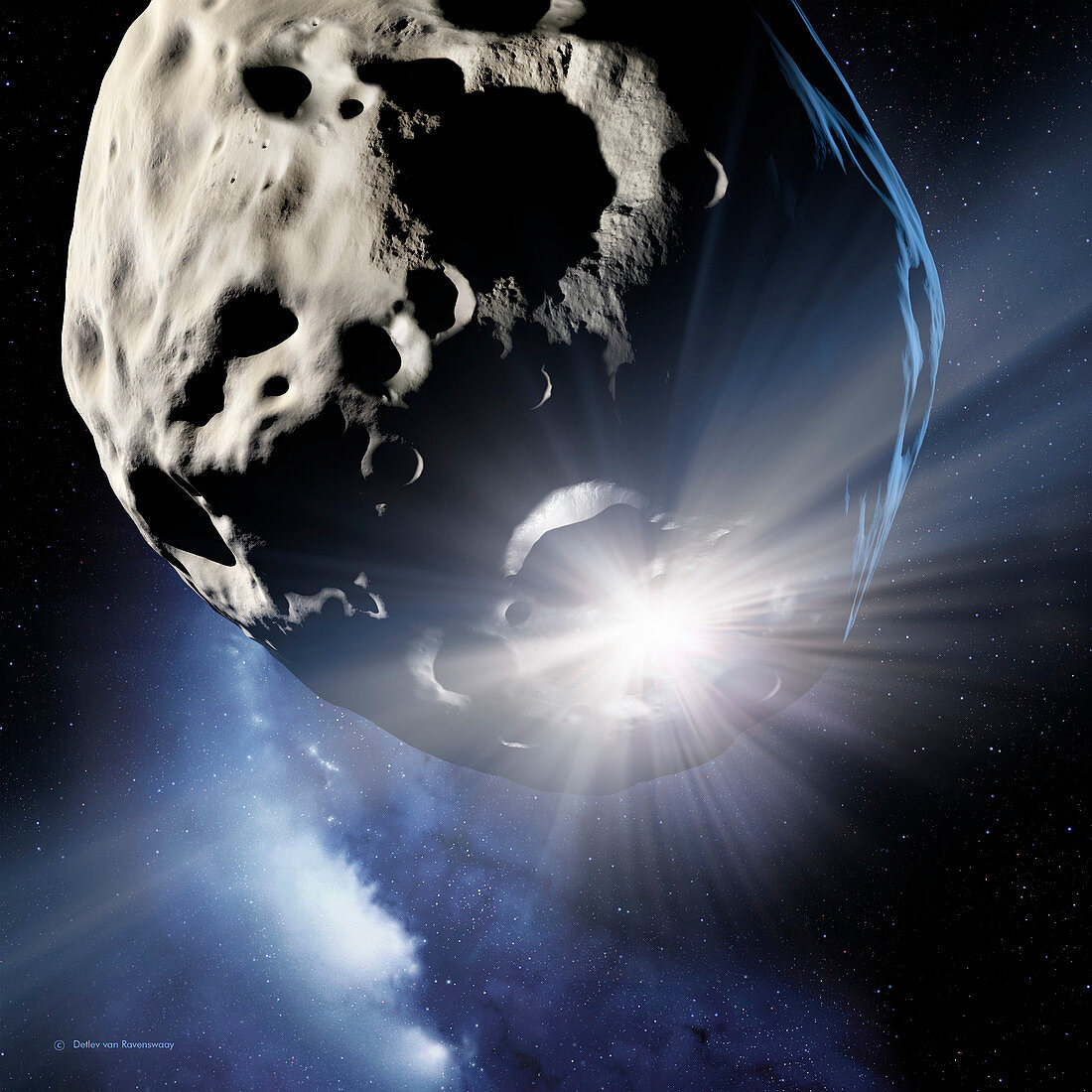 Asteroid deflection,impact flash