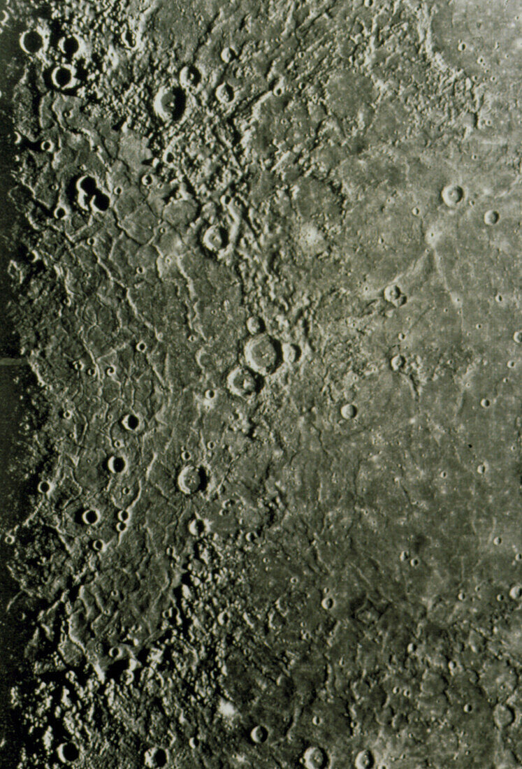Mariner 10 mosaic of Mercury showing Caloris Basin