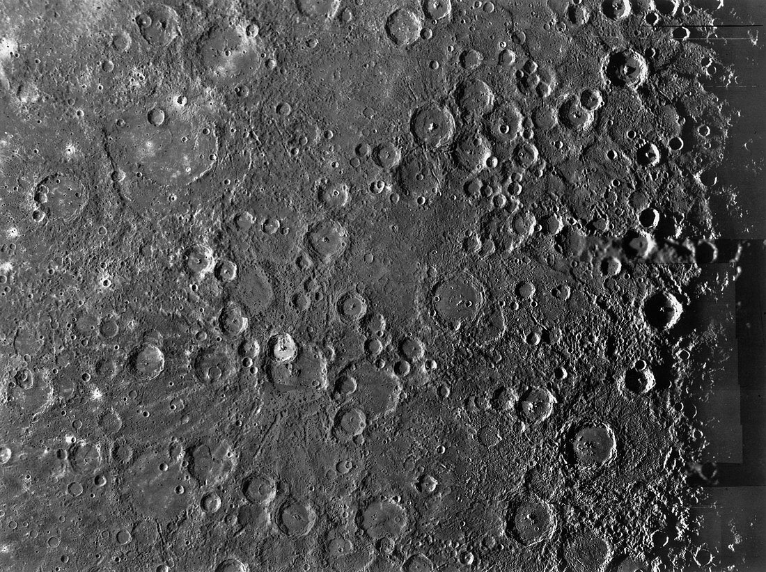 Mariner 10 photograph of the surface of Mercury