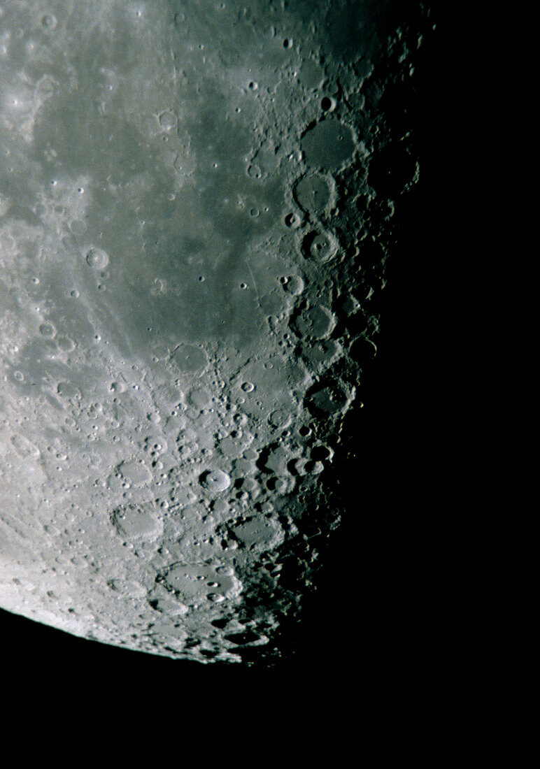 Amateur telescope photo of southern part of moon