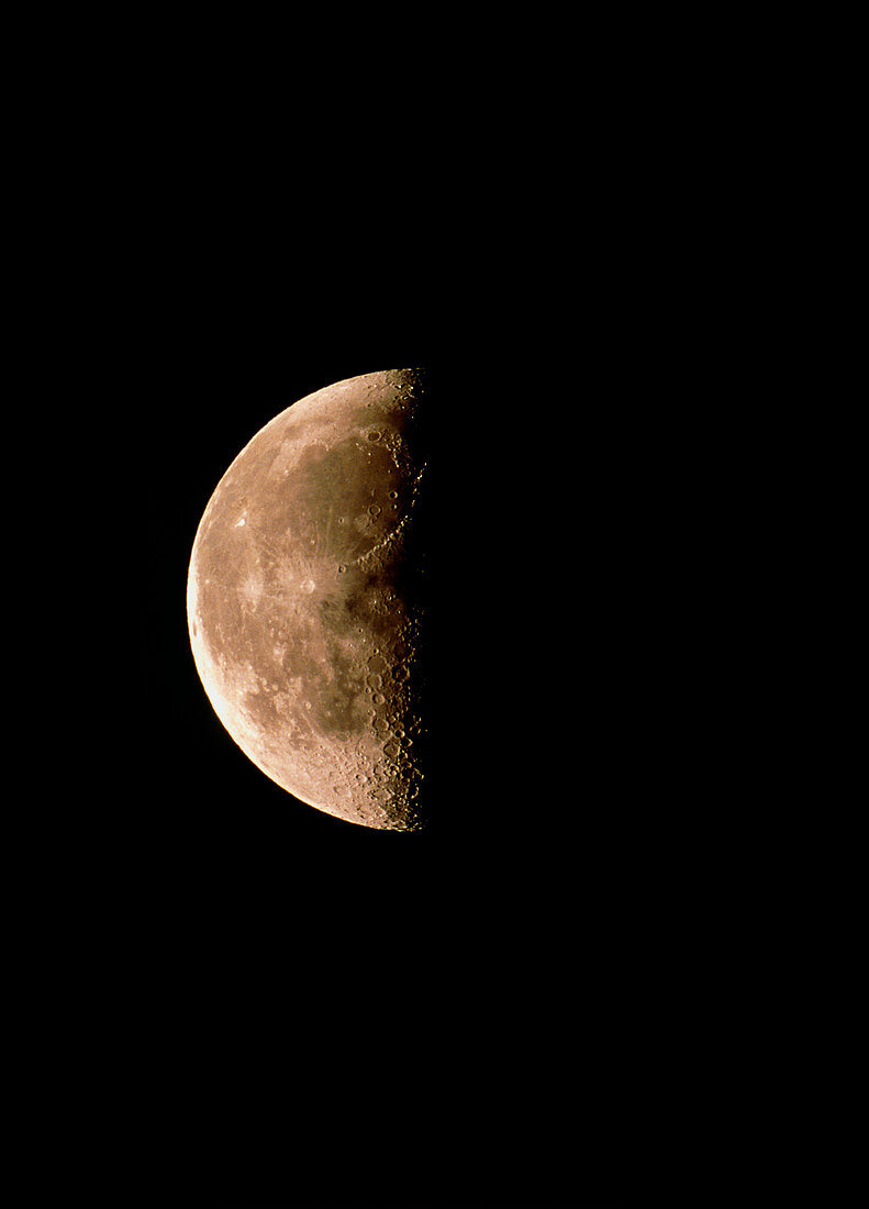 Optical image of a waning half moon